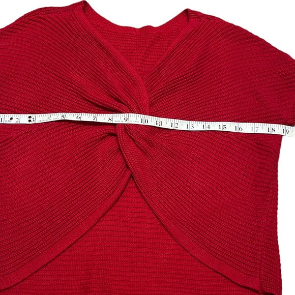 HOLLISTER Crop Knit Sweater Size Small Red Nice Twisted Front Knot - Picture 8 of 12